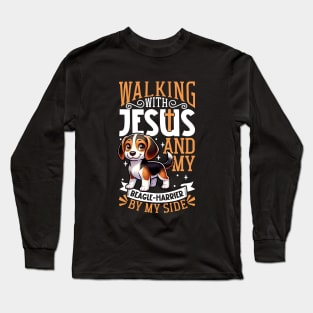 Jesus and dog - Beagle-Harrier Long Sleeve T-Shirt